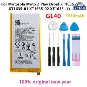 100% Оригинальный Аккумулятор GL40 3510 мАч для Motorola Moto Z Play Droid XT1635 XT1635-01 XT1635-02 XT1635-03 Мобильный телефон + Инструменты