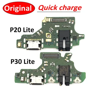 100% Оригинальный док-разъем Micro USB Зарядное устройство Порт зарядки Гибкий кабель Плата микрофона для Huawei P20 Lite /P30 Lite