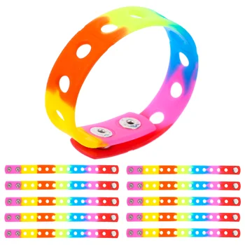 10шт Унисекс Силиконовые браслеты Красочные силиконовые браслеты для вечеринки Силиконовые спортивные браслеты