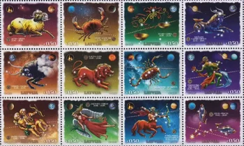 12 ШТ Почтовая марка Латвии, 2015, Марка Constellation, настоящий оригинал, Коллекция марок, MNH