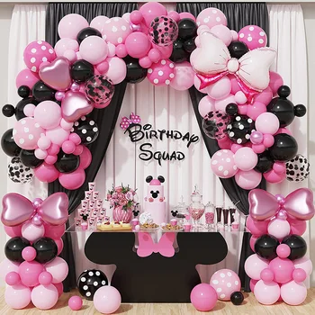 143 шт., черный Розовый набор воздушных шаров с бантом, латексный шар с блестками, воздушный шар на свадьбу, день рождения, воздушный шар, арка, детский душ, воздушные шары для девочек