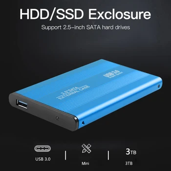 2,5-дюймовый ноутбук с жестким диском SATA для подключения к жесткому диску Sata USB 3.0 SSD HD Внешний корпус для хранения данных Коробка с кабелем USB 3.0