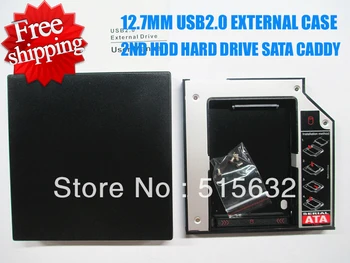 2-й жесткий диск HDD SATA caddy + 12,7 мм USB2.0 Внешний корпус для SATA Burner super Drive