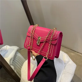 2023, Модная Новая Высококачественная Кожаная женская дизайнерская сумка на цепочке, Элегантная женская квадратная сумка через плечо