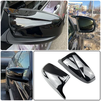 2шт подтянутые к лицу Отличные модифицированные Крышки Зеркал заднего вида с ярким черным Рисунком из Углеродного волокна Для BMW X5 E70 X6 E71 2008-2013
