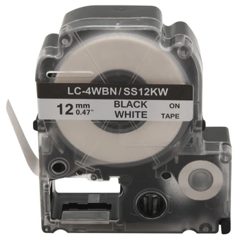 5 Упаковок сменных лент для этикеток LK-4WBN LC-4WBN9 (SS12KW) Для Epson Labelworks LW300 LW400 LW500 LW700 черного цвета на белом 1/2 дюйма X 26,2