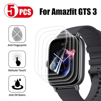 5 шт. Мягкая пленка для часов Amazfit GTS 3 Mini Sports Smart Watch Прозрачная пленка из ТПУ с полным покрытием, защитная пленка для экрана, не закаленное стекло