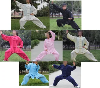 6 цветов унисекс для женщин и мужчин, высококачественные комплекты одежды для кунг-фу, униформа, костюмы для боевых искусств, одежда для тайцзи