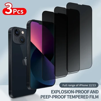 9D 3шт Защитная пленка для экрана с Полным покрытием От Шпиона Для iPhone 14 12 13 Privacy 11 Pro 6 6s 7 8 Plus XS Max XR SE2020 Из закаленного Стекла