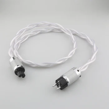 A58 OCC Посеребренный аудиофильский кабель питания для аудиофилов США, ЕС, AU и Великобритании переменного тока для усилителя DAC фильтр HIFI Серебряный кабель питания