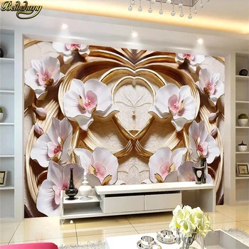 beibehang Пользовательские фотообои фреска 3D фаленопсис рельефный фон украшение стен картина рельефная фреска для гостиной