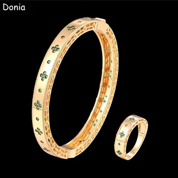 Donia ювелирные изделия Модный браслет-цепочка AAA циркон цветочный набор браслет женские ювелирные изделия роскошное кольцо браслет