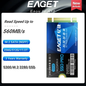 EAGET S300 M.2 SATA SSD NGFF 128 ГБ 256 ГБ 512 ГБ 1 ТБ 2 ТБ M2 SATA SSD SATA3 6 ГБ Внутренний твердотельный накопитель Жесткий Диск для Ноутбука
