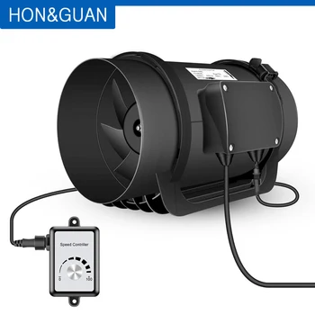 Hon & Guan 6-Дюймовый Встроенный Канальный вентилятор 0-10 В С ШИМ Регулятором переменной Скорости, Вытяжной Вентилятор для Ванной Комнаты, Двигатель HI-150EC