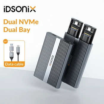 iDsonix M.2 SSD-накопитель Корпус Nvme с Двумя Портами Подключения NVMe к USB-адаптеру NGFF Внешний корпус Type C 10 Гбит/с HD-Накопитель Для Mac