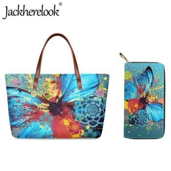 Jackherelook Модные сумки для девочек, Трендовое искусство, сумка-тоут с принтом бабочки для женщин, Индивидуальная сумка на плечо, наборы кошельков