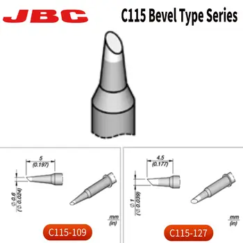 JBC C115 Скошенный сварочный наконечник, паяльная станция с медным бессвинцовым нагревом, железный наконечник для ремонта телефонов, инструменты для нано пайки печатных плат SMD