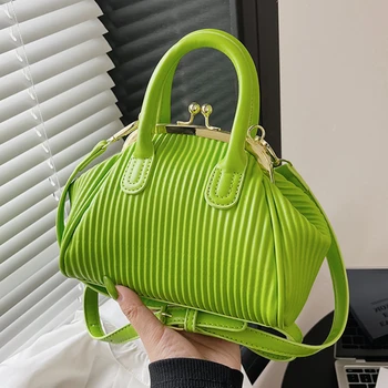 Jin Mantang 2023 Плиссированная сумка с ручкой, Дизайнерские Решетчатые сумки через плечо для женщин, Кошельки-клатчи, Сумки через плечо, длинный ремень