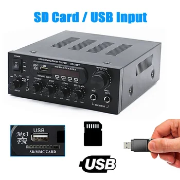 KS-33BT 800 Вт Домашние Цифровые Усилители 2 Канала Bluetooth 5,0 Объемный Звук FM USB Пульт Дистанционного Управления HIFI Цифровой Усилитель Динамик