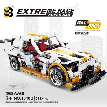 LHCX AMG Return Racing Assembly Строительные блоки для детских игрушек-головоломок, гоночных игрушек для мальчиков, подарочных гоночных аксессуаров