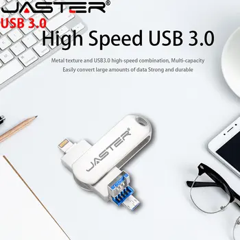 Lightning 3В1 USB 3,0 Флэш-накопители 256 ГБ Флеш-накопитель для iPhone 128 ГБ Бесплатный Пользовательский Логотип Memory Stick 64 ГБ Micro USB Флешка 32 ГБ