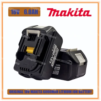Makita 100% оригинальная аккумуляторная батарея для электроинструмента 18V 6.0Ah со светодиодной литий-ионной заменой LXT BL1860B BL1860 BL1850