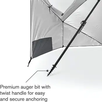Premiere XL UPF 50 + Зонтичный чехол для защиты от солнца и дождя (9 футов) Серый Комплект для поддержки и удержания пляжного зонта от солнца и дождя