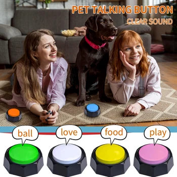 RIBOSY Набор из 6 Цветных Записываемых Кнопок для собак, Игрушки Для Обучения Общению с домашними животными, Шумоподавитель, Кнопка Для Разговора с Собакой на Автоответчик