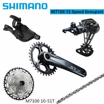 SHIMANO DEORE SLX M7100 Groupset 1x12s 165 мм 170 мм 175 мм 32T 34T Коленчатый Вал 12 Скоростей Заднего Переключателя Кассета Для MTB Велосипеда