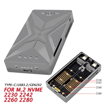SSD-накопитель M.2 NVME M2 с двумя отсеками RAID Mobile Ssd Внешний жесткий диск Type-C USB 3.2 Внешний HD-корпус Gen 2 20 Гбит/с