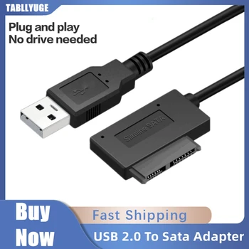TABLLYUGE USB 2,0 к Mini Sata II 7 + 6 13Pin Адаптер Конвертер Кабель для Ноутбука CD/DVD ROM Тонкий Привод Конвертер HDD Caddy