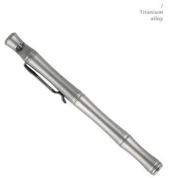 TC4 Титановый сплав Твердая Портативная ручка для подписи Ручка Свисток для выживания Инструмент оборонительной тактики EDC Outdoor