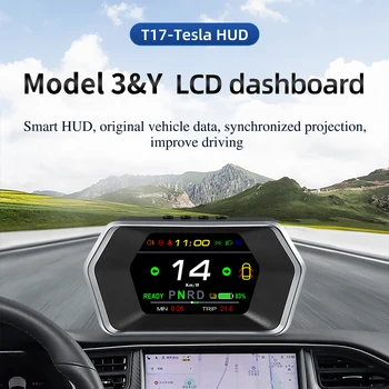 Tesla Model 3 Модель Y Головной дисплей Автоматический Дисплей Умный автомобильный HUD Датчик Световой индикатор скорости Быстрая сигнализация безопасности Время в пути