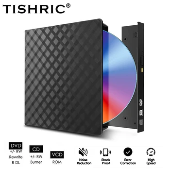 TISHRIC POP-UP Mobile Внешний DVD-RW USB 3.0 Type C Внешний DVD-RW CD-плеер Оптические Приводы Для Настольных ноутбуков iMac