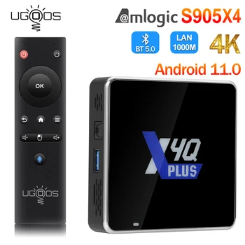 UGOOS X4Q PRO 4 ГБ 64 ГБ Smart TV Box Android 11 Amlogic S905X4 X4Q Plus AV1 HDR 1000M BT 4K X4Q Cube 2G16G Pro 4GB32GB