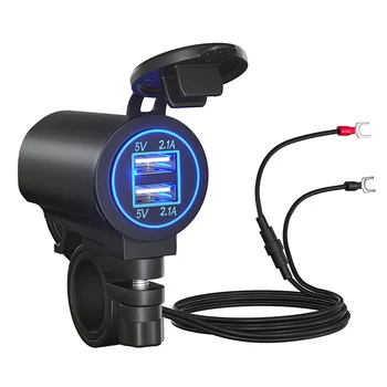 USB-зарядное устройство для мотоцикла 4.2A QC3.0, руль, быстрая зарядка, USB-разъем для автоцикла с вольтметром, аксессуары для мотоциклов