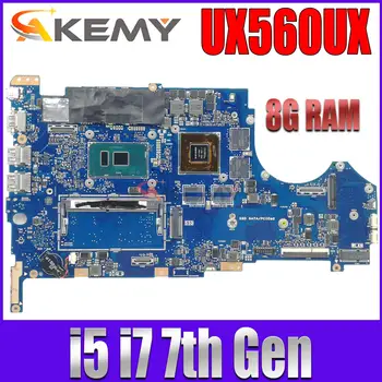 UX560UQK Материнская плата Для ASUS Flip UX560UX Q542UQ UX560UQ Q534UX Материнская плата ноутбука I5 I7-6500U I7-7500U 940MX-2G 8GB 100% Рабочая