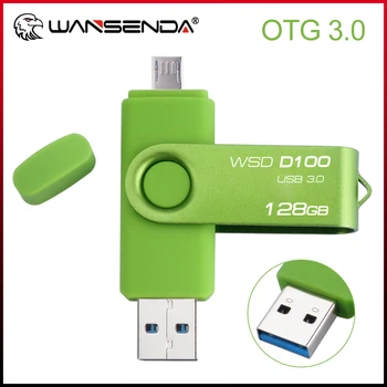 WANSENDA USB флэш-накопитель 2 В 1 OTG USB3.0 и microUSB флешка 16 ГБ 32 ГБ 64 ГБ 128 ГБ 256 ГБ Memory Stick Внешний накопитель U Диск