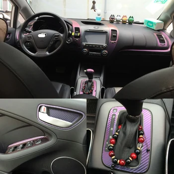 Автомобильный стайлинг 3D/5D из углеродного волокна, Центральная консоль, изменение цвета, Литьевая наклейка, наклейки для Kia K3 20113-2018