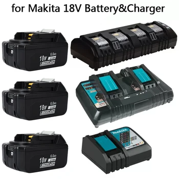 Аккумуляторная Батарея Электроинструментов 18V Makita 6Ah 18V makita Battery со светодиодной Заменой LXT BL1860B BL1860 BL1850 3A Зарядное Устройство