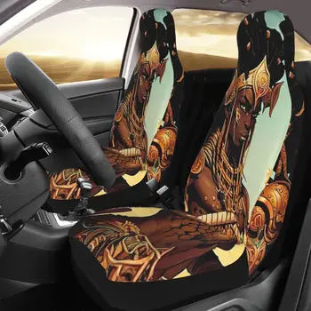 Африканский воин в стиле аниме в пустыне. Чехол для автомобильного сиденья с пользовательской печатью, универсальный передний протектор, аксессуары, набор подушек