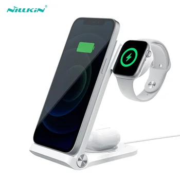 Беспроводная подставка для зарядного устройства NILLKIN 3 в 1 Для iphone 13pro max xiaomi 12 Быстрое зарядное устройство Для Samsung/Huawei/Garmin Часы для Airpods Pro