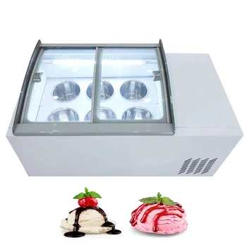 Витрина для мороженого, Коммерческий шкаф для мороженой Каши, Витрина для мороженого, Стеклянная дверца морозильной камеры 190W