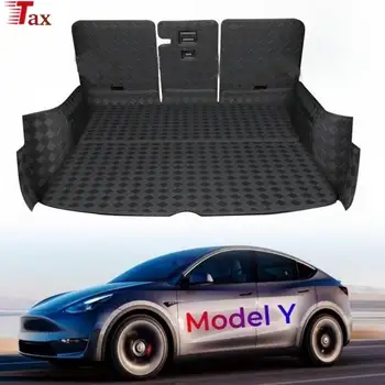 Грузовые коврики для Tesla Model Y, 5-местные коврики для багажника, коврики для пола, всепогодные сиденья Tesla, кожа против царапин