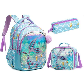 Детская школьная сумка из 3 предметов с термосумкой для ланча, набор сумок для карандашей, школьный рюкзак для девочек, Детский школьный рюкзак для мальчиков