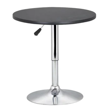 Дизайн Alden, Регулируемое Хромированное основание, Круглый Поворотный Барный столик для кафе-бистро, черный