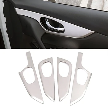 Для Nissan Qashqai J11 2014 2020 Ремонт деталей интерьера автомобиля, внутренняя отделка дверной ручки, рамка, Автоаксессуары, наклейка из нержавеющей стали