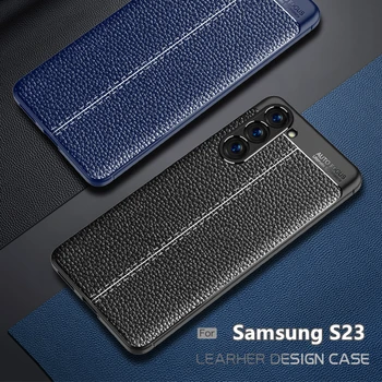 Для Samsung Galaxy S23 Чехол Для Samsung S23 S 23 Plus Ultra Capas Противоударный ТПУ Бампер Кожаный Чехол Samsung S23 Чехол
