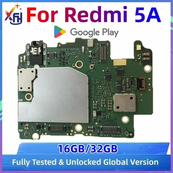 Для материнской платы Xiaomi Hongmi Redmi 5A Redmi5A Оригинальная материнская плата с полным набором чипов Глобальная система Android MIUI 16 ГБ 32 ГБ