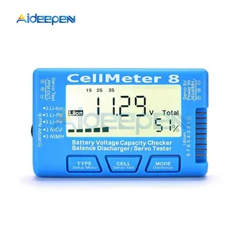 ЖК-цифровой Измеритель Емкости аккумулятора CellMeter-7 RC CellMeter 8 2-8 S 4-8 S Сервопривод LiPo Li-lon NiMH Тестер Батареи Тестер напряжения
